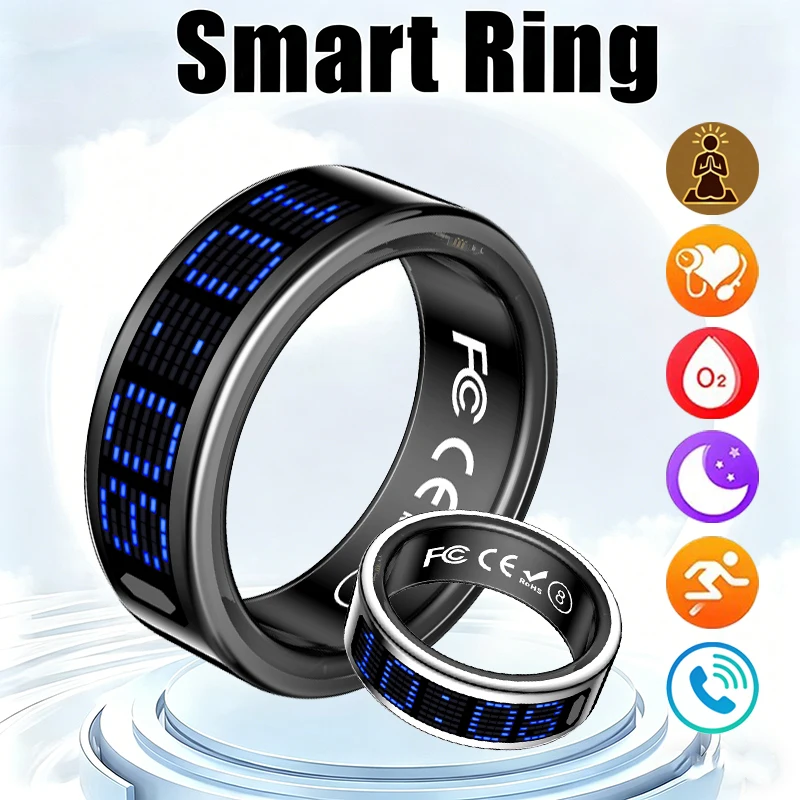 Men Accessories Ring - خاتم ذكي جديد بشاشة LED زرقاء