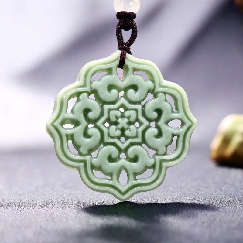 Men Accessories For Gift - الطبيعية الحقيقية اليشم زهرة قلادة قلادة