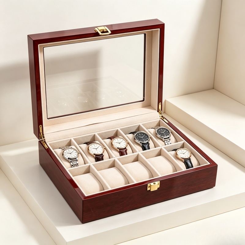 Men Accessories Organiser - صندوق خشبي لتنظيم الساعات بـ 3-12