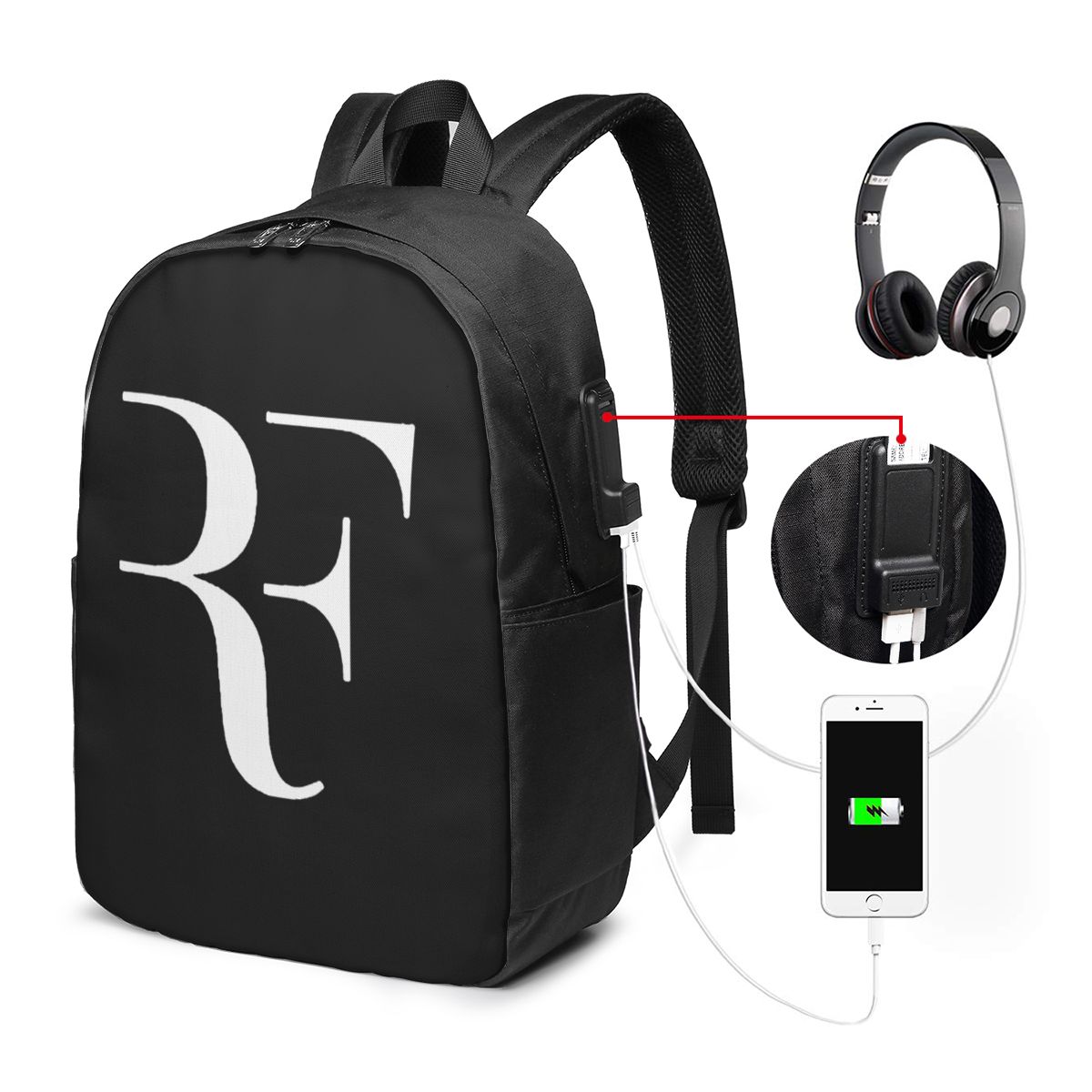Men Accessories For Travel - حقيبة ظهر روجر فيدرر للسفر، حقيبة