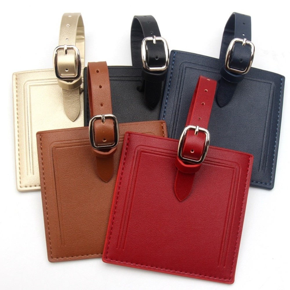 بطاقات تعريف أمتعة جلدية مربعة - مراجعة Men Accessories Name وسعره