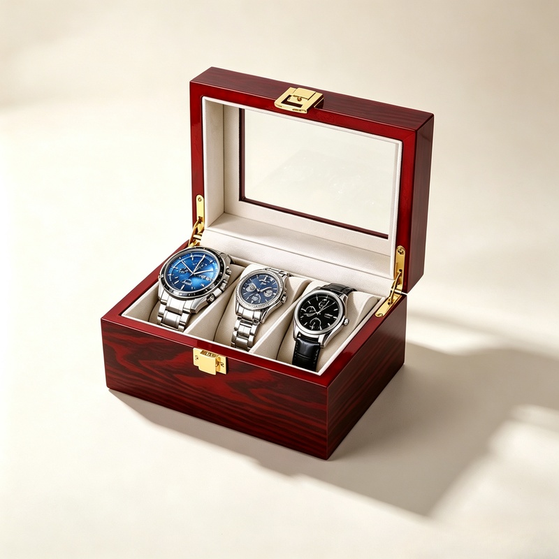 صندوق خشبي لتنظيم الساعات بـ 3 - مراجعة Men Accessories Organiser وسعره
