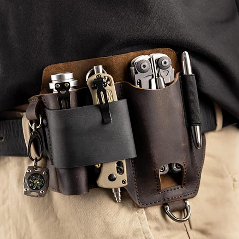 الرجال الجلود EDCs المنظم غمد  - مراجعة Men Accessories Organiser وسعره