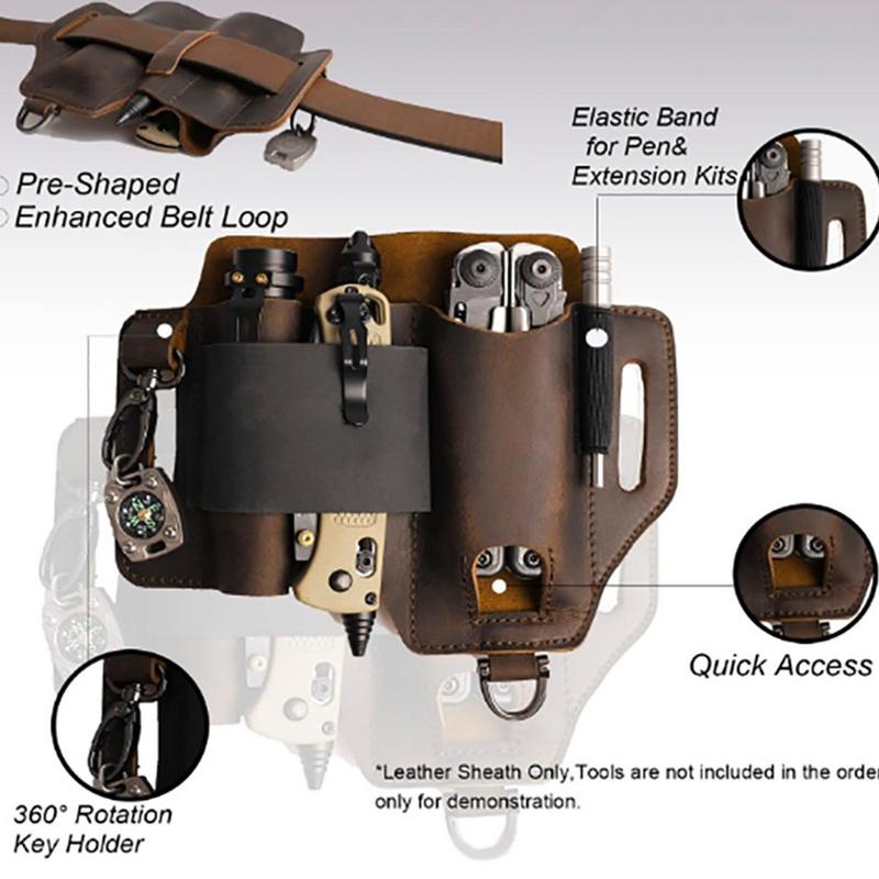 الرجال الجلود EDCs المنظم غمد  - مراجعة Men Accessories Organiser وسعره