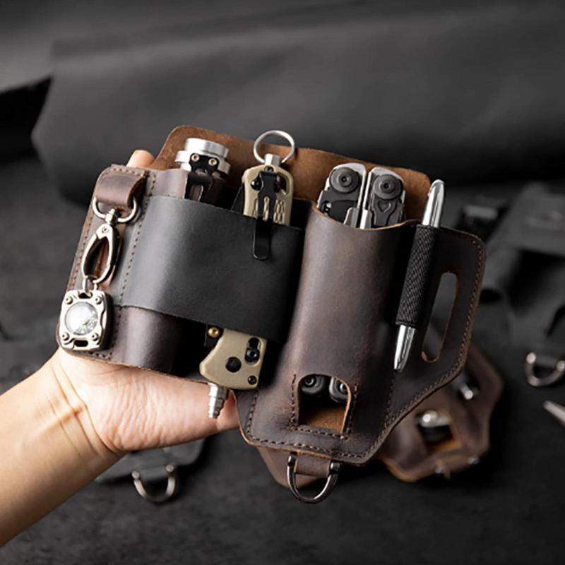 الرجال الجلود EDCs المنظم غمد  - مراجعة Men Accessories Organiser وسعره